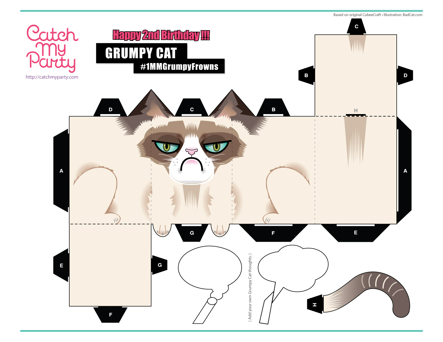 What to Give the Cat Who Hates Everything! Cat template, Paper toys